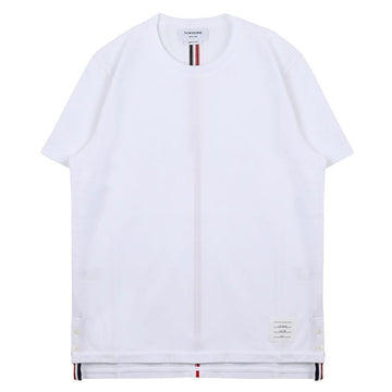THOM BROWNE コットン半袖Tシャツ MJS056A00050-100 73936782