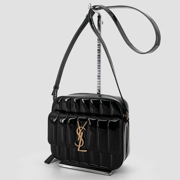 Saint Laurent Black Patent Gold Chain Vicky Bag 555052 154527019