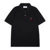 AMI Heart Logo Short Sleeve Polo Shirt 97370178 [P]