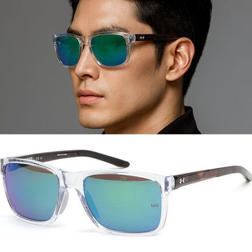 Under Armour Sunglasses UA 0005S MNGZ9 Transparent Horn Frame Green Mirror Riding Golf Leisure Fashion 146926331