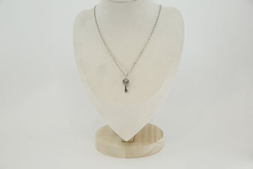Gucci Silver Crest Key Pendant Necklace 144623706