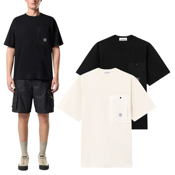 STONE ISLAND チェストポケット半袖Tシャツ 153617166