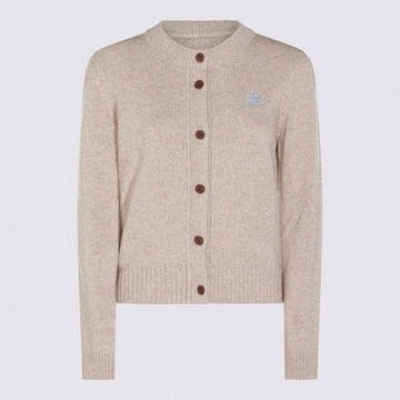 GANNI ベージュウールミックスカーディガン 151056963