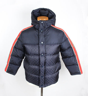 Gucci Dark Jacquard Red-Green Tape Hooded Padding Kids 10 154578299