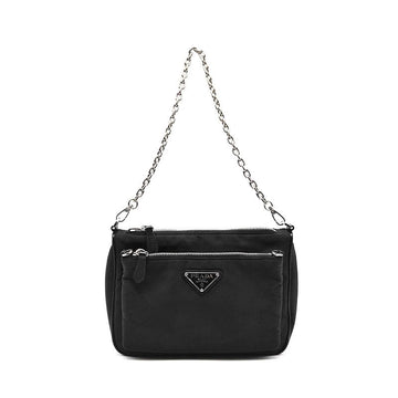 PRADA テストリナイロンチェーンショルダー兼クロスバッグ (1BH168) L787593 154589269