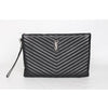 Saint Laurent Silver Clutch Black Large L 154602605 [P]