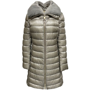 Herno Quilted Fur Padding Jacket Gray 153854464