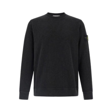 STONE ISLAND 25FW ワッペンパッチ ブラシド ヘビー メンズ トレーナー ブラック K2S15 6100053 S0238 V0029 153855803