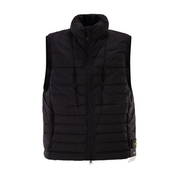 STONE ISLAND ワッペンパッチ シームレス トンネル 軽量パディング ベスト ブラック 153589045