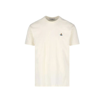 VIVIENNE WESTWOOD ORBロゴ刺繍Tシャツ バター 3G010006 J001M E407 153209272