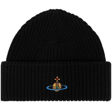 Vivienne Westwood 24FW ORB Embroidered Logo Beanie Black 8102000A K004B N401 153209218