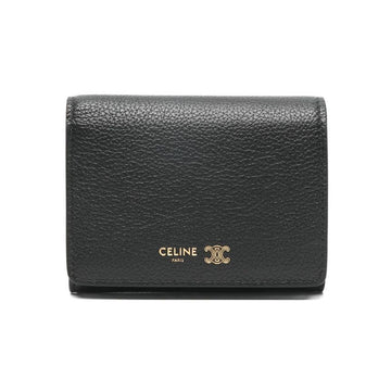 Celine Gold Logo Two-Tone Bifold Wallet Black Ultra Blue L100A2 O54 GFS3 153211236