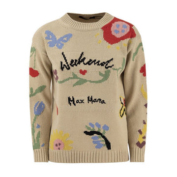 MaxMara Graphic Logo Knit Beige 153212708