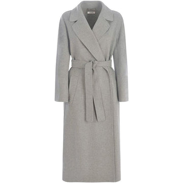 MaxMara Long Coat in Soft Grey Melange 153212704