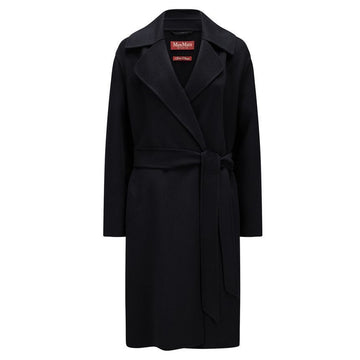 MaxMara Belted Wool Coat Black 153212696