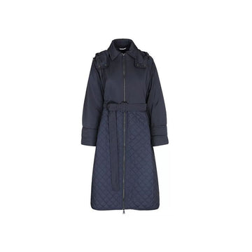 MaxMara Belted Quilted Coat Blue 153212682