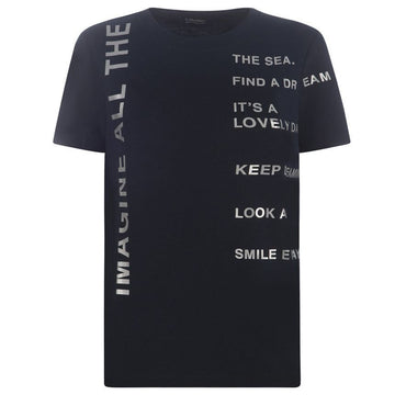 MAXMARA Dunkelblau bedrucktes T-Shirt 2399710331 016 153212679