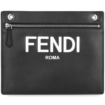 Fendi Jacquard FF Logo Print Pocket Clutch Bag Black 7AR985 AHUF F1GMN 152242137