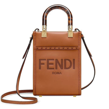 Fendi Logo Sunshine Mini Crostote Bag Brown 152242111