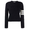 THOM BROWNE Gerade geschnittenes Pullover-Pointelle-Stricknavy 151784336 [P]
