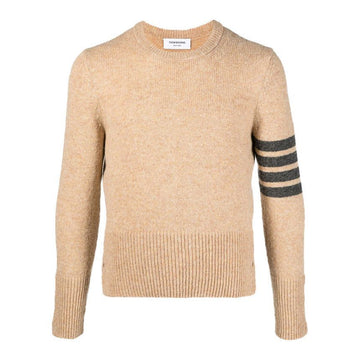 THOM BROWNE サイドストライプ クルーネック プルオーバー ウール ニット キャメル MKA317A 01085 275 151784315