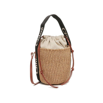 Chloe Woody Small Bucket Crossbody Bag Beige Black 26SS 151631158