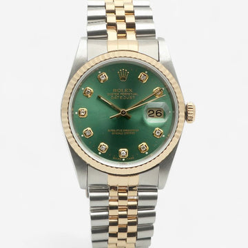 Rolex Datejust 36 Combo Men's Watch 16233 Bright Green Afterset Diamond 1989 154616805