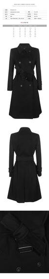 MAXMARA Belted Doppelreiher Mantel Schwarz 50160623 013 151008567 [P]