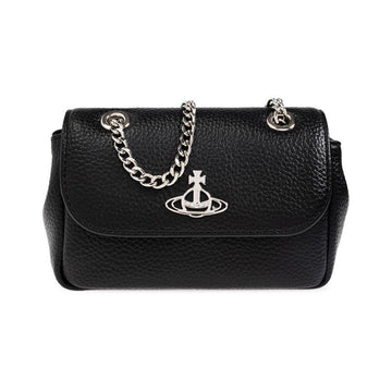 VIVIENNE WESTWOOD ORB Silberlogo Kleine Pulse Kette Schultertasche Schwarz N403 150834942