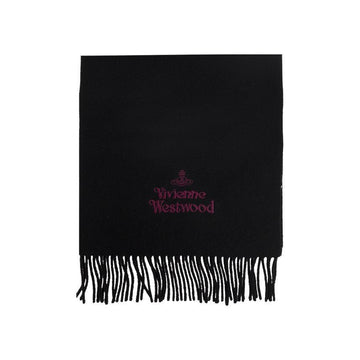 VIVIENNE WESTWOOD 25FW ORB ロゴ刺繍マフラー ブラック 81030007 W00Q7 N401 150834888 [P]