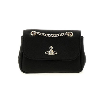 Vivienne Westwood 25FW ORB Gold Logo Small Pulse Chain Shoulder Bag Black 5C01000BW S0021 N402 150834868