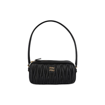 MIU MIU MATERASSE Nappa Leder Pouch Schultertasche Schwarz 5NE024 AFPP F0002 150726909