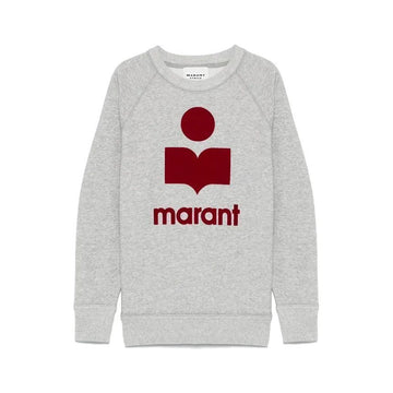 ISABEL MARANT Millyny Velvet Logo Sweatshirt Grau-Rot 26SS 150635288