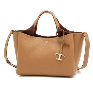 Tods Timeless Logo Mini Tote Shoulder Bag Camel 26SS QRI 9P13 150622478