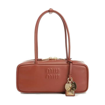 MIU MIU Embossed Logo Leder Kleine Bowling Tasche Rost 5BB173 2CRW F0033 150622521