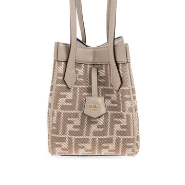 FENDI 25FWオリガミミニFFジャカードショルダーバッグベージュ 8BS083 AUPX F1SNP 150552697