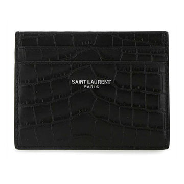 SAINT LAURENT 25FW ロゴ クロコダイル テクスチャ カード財布 ブラック 375946 DZE0E 1000 150552852
