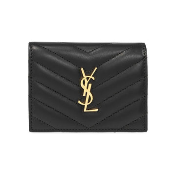 SAINT LAURENT 25FW Gold Monogram Matelassé Münzbörse Schwarz 668290 AAA44 1000 150552839