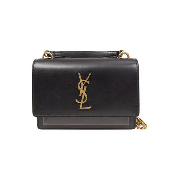 SAINT LAURENT Monogram Sonnenuntergang Ketten-Umhängetasche Schwarz 533026 D422W 1000 150552826