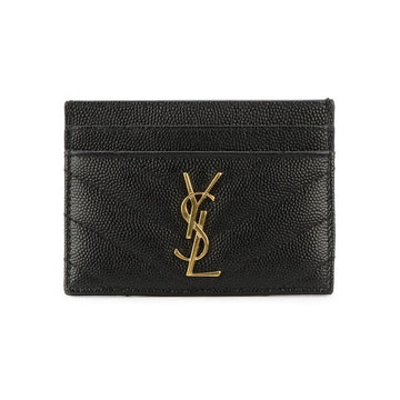 SAINT LAURENT 26SS ゴールドロゴ マトラッセ カードケース ブラック 423291 BOW01 1000 150552820