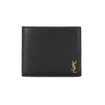 SAINT LAURENT モノグラム ゴールドロゴ 二つ折り財布 ブラック 607727 02G0W 1000 150552812