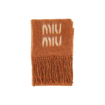 MIU MIU Logo-Druck Mohair Schal Rost 5FS062 2CQD F0033 150594670