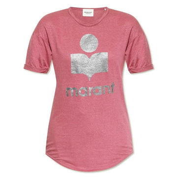 ISABEL MARANT 25SS KOLDI ロゴ リネン Tシャツ アンティークピンク TS0004FA A1N10E AKSI 150468450