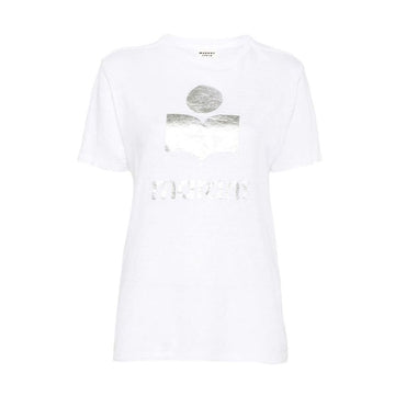ISABEL MARANT 25SS ZEWEL Logo Leinen T-Shirt Weiß 20WH 150468445