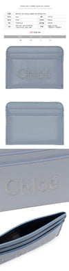 Chloe Logo Embroidered Card Holder Storm Blue CHC23SP868I10 41A 150473135 [P]