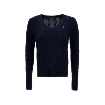 POLO RALPH LAUREN ポニー ロゴ刺繍 Vネック ニット ブルー 211971870 004 150392004