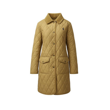 POLO RALPH LAUREN Diamond Quilted Long Jacket mit Pony-Stickerei Khaki 211965338 004 150391920