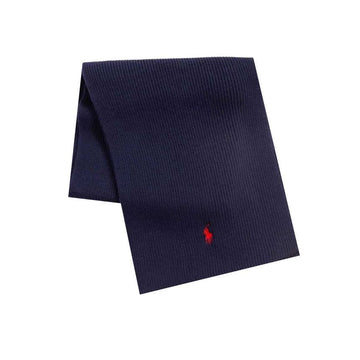 Polo Ralph Lauren Red Pony Embroidered Ribbed Scarf Navy 710886136 002 150391871