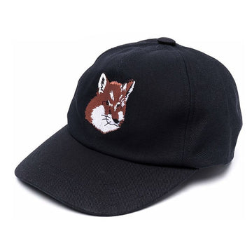 MAISON KITSUNE ビッグフォックスヘッド刺繍キャップ ネイビー HU06118WW0007 P480 150393056