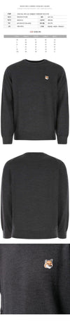 Maison Kitsune Fox Patch Knit Charcoal Melange H190 FM00528KT1036 150393039 [P]